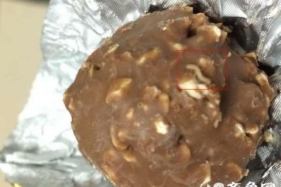 Rùng rợn lúc nhúc giòi trong sôcôla Ferrero Rocher